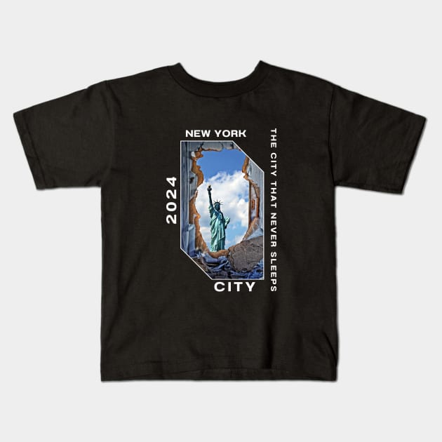 New York City, manhattan Kids T-Shirt by Shop-now-4-U 